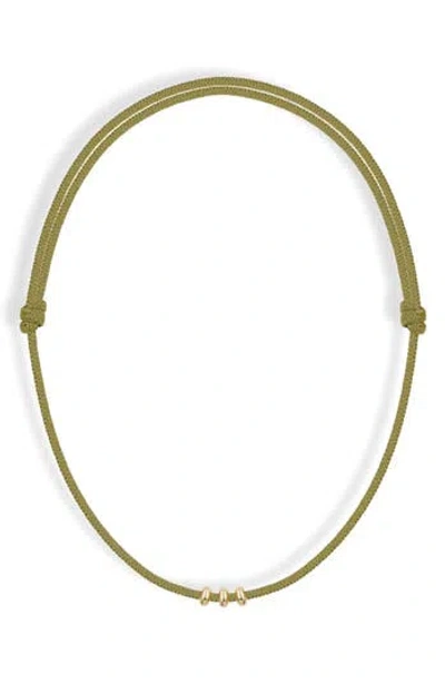 Mod + Jo Tommy Cord Necklace In Green