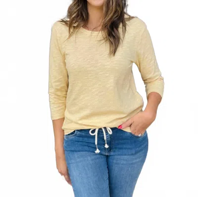 Mod-o-doc 3/4 Sleeve Favorite Tee In Ecru Silk In Multi