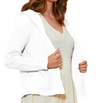 Mod-o-doc Cropped Hoodie Open Cardigan In White