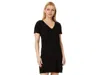 Mod-o-doc Dress Womens Black 100% Cotton Knee-length Short Sleeve Ddr1459 In Black