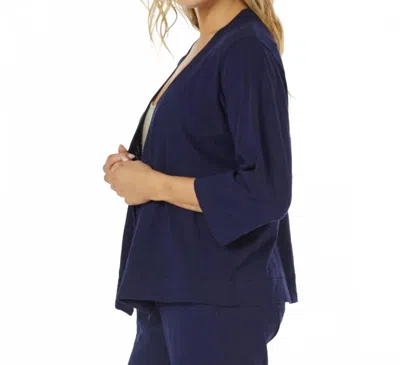Mod-o-doc Easy 3/4 Sleeve Cardigan In Navy In Blue