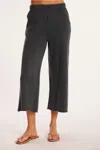 Mod-o-doc Gathered Waist Crop In Washed Ebony In Multi