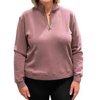 Mod-o-doc Half Zip Funnel In Dusty Plum In Purple