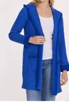 Mod-o-doc Long Sleeve Hooded Cardi In Blue In Blue