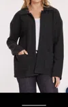 Mod-o-doc Quilted L/s Cardigan W/ Pockets In Charcoal In Pink