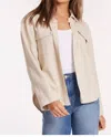 Mod-o-doc Roll Up Sleeveless Shacket In Cream In Neutral