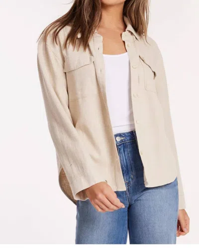 Mod-o-doc Roll Up Sleeveless Shacket In Cream In Neutral
