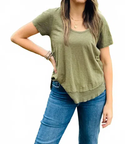 Mod-o-doc Scoop Neck Tee In Mountain Moss