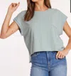 Mod-o-doc Short Dolman Sleeve Step Hem Tee In Gris Mist In Neutral