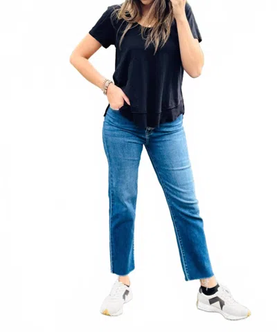 Mod-o-doc Short Sleeve Scoop Neck Tee In Black