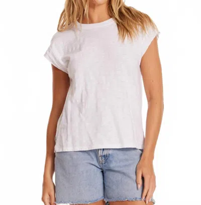 Mod-o-doc Slub Cap Sleeve Crew Tee In White