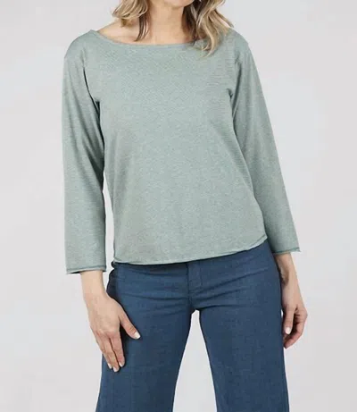 Mod-o-doc Stripe Boatneck Top In Fennel/white In Multi