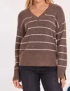 Mod-o-doc V Neck Boxy Sweater In Dirty Chai In Brown