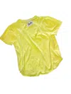 Mod-o-doc Women's Shirred Short Sleeve Shirttail Flowy Tee In Sunglow In Yellow