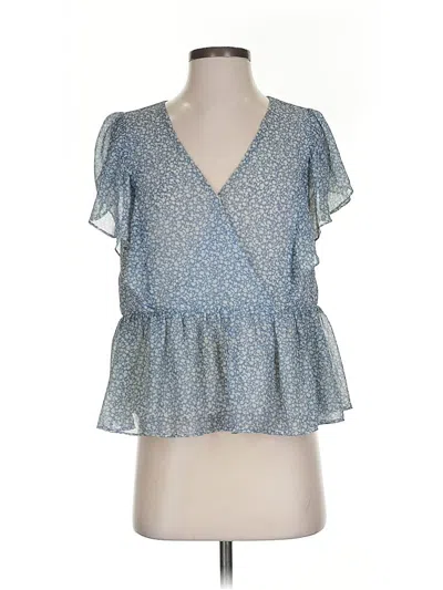 Pre-owned Mod On Trend Short Sleeve Blouse In Blue