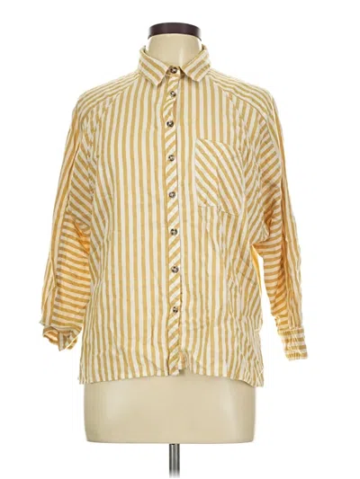 Pre-owned Mod Ref 3/4 Sleeve Button Down Shirt In Yellow
