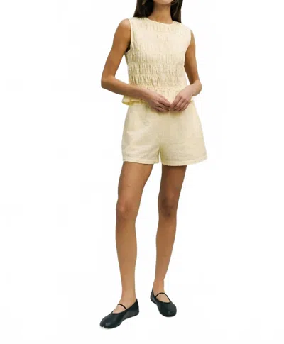 Mod Ref Allyson Wide-leg Silhouette Short In Yellow