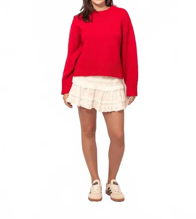 Mod Ref Asher Crewneck Sweater In Cherry Red