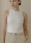 Mod Ref Brielle Ribbed Knit Tank In White In White