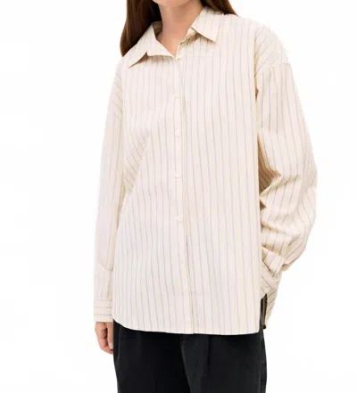 Mod Ref Brigid Button Down Top In Cream In White