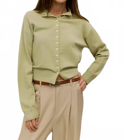 Mod Ref Brooks High Neck Cardigan In Green