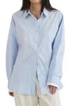 Mod Ref Button Down Contrast Sleeve Shirt In Light Blue In Blue