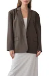 Mod Ref Classic Two Button Front Blazer In Brown In Brown