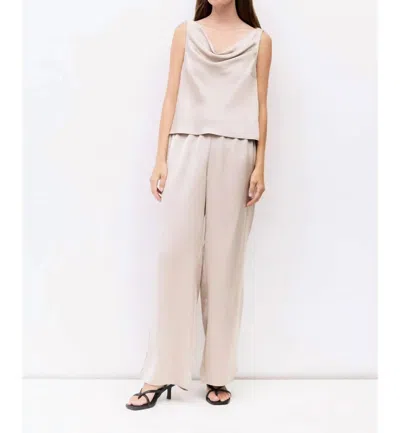 Mod Ref Denver Satin Pant In Beige In Sand