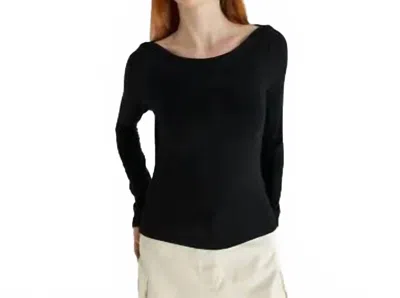 Mod Ref Elaine Long Sleeve Top In Black