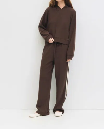 Mod Ref Enzo Waffle Knit Hoodie In Brown