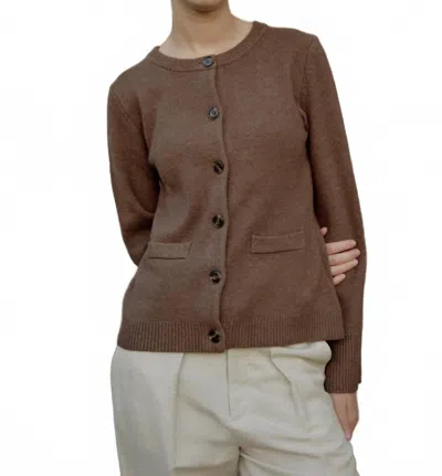 Mod Ref Flared Sleeve Cardigan In Chestnut Brown