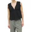 Mod Ref Gathered Neck Sleeveless Top In Black In Multi