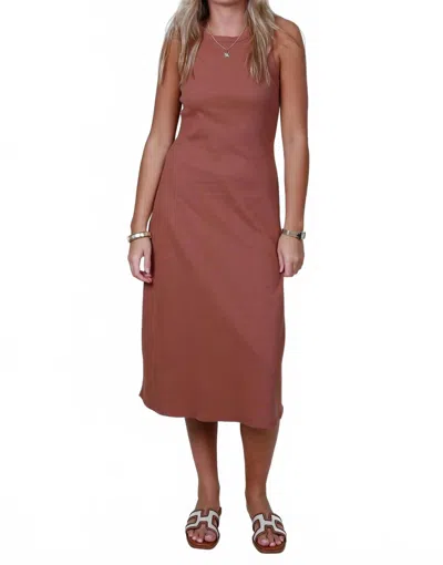 Mod Ref Ivette Midi Dress In Brick In Brown