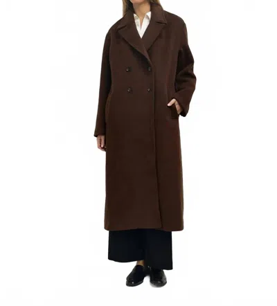 Mod Ref Karoline Classic Double-breast Coat In Brown