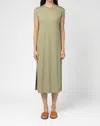 Mod Ref Knit Rayon Dress In Sage In Multi