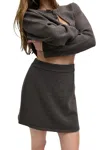 Mod Ref Knit Sweater Skirt In Charcoal In Pink