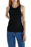 Mod Ref Knit Tank Top In Black In Black