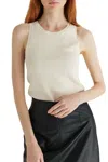 Mod Ref Knit Tank Top In Bone In Beige