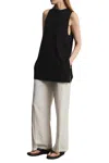 Mod Ref Knit Vest With Slits In Black In Black