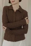 Mod Ref Kyra Top In Brown In Brown