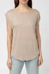 Mod Ref Linen Knit Top In Taupe In Grey