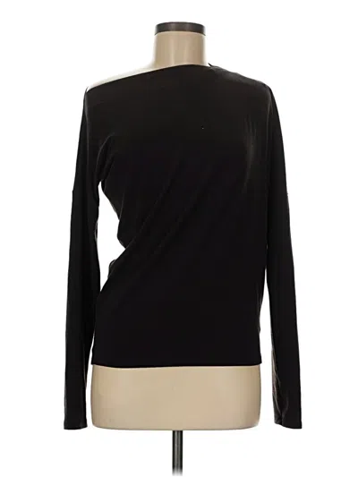 Pre-owned Mod Ref Long Sleeve Top Black One Shoulder Neckline Tops
