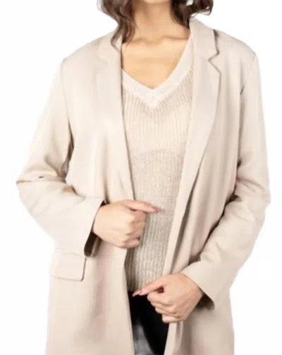 Mod Ref Long Tan Ribbed Blazer In Yellow