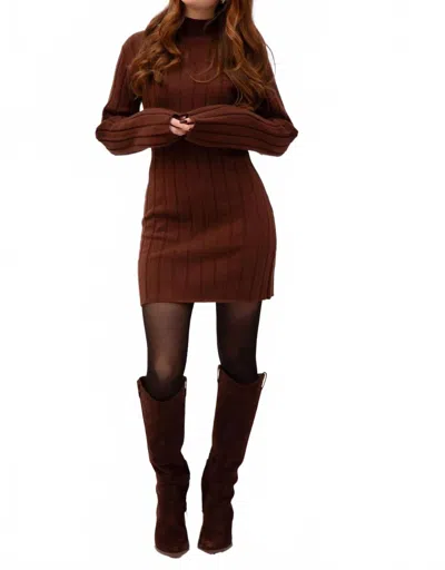 Mod Ref Lorenza Mini Dress In Brown