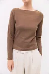 Mod Ref Martina Perfect Layer Tee In Mocha In Brown