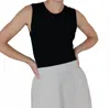 Mod Ref Modern Ribbed Black Tank In Black