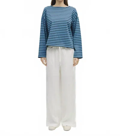 Mod Ref Oversized Striped Long Sleeve Top In Blue