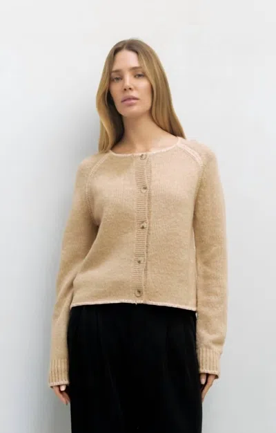 Mod Ref Patty Cardigan In Beige Pink In Brown