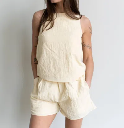 Mod Ref Piper Boatneck Top In Yellow In Black