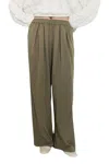 Mod Ref Pull-on Pleated Wide Leg Pants In Olive In Green